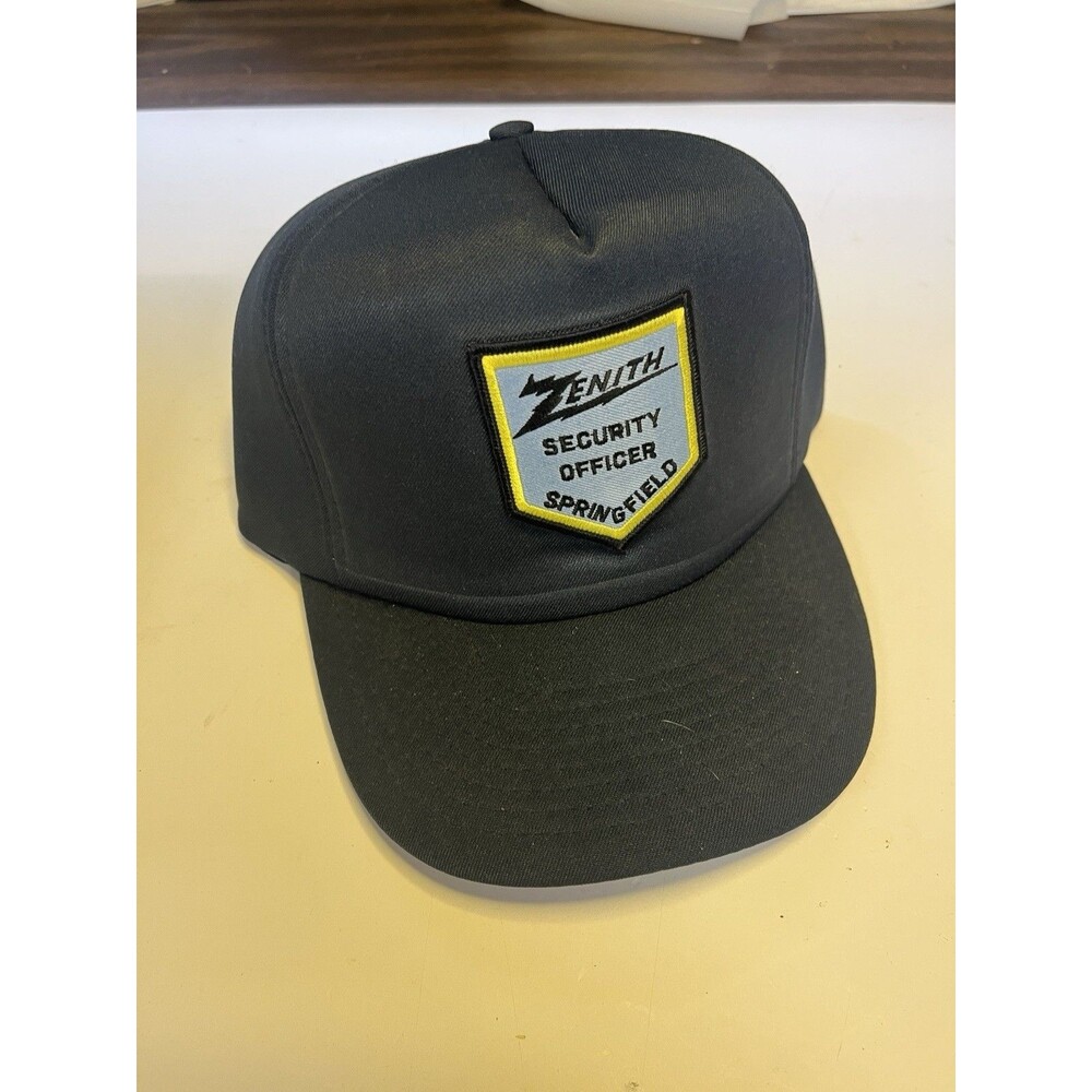 Vintage Zenith TV Security Officer Hat Springfield Mo Blue Trucker Snap Back